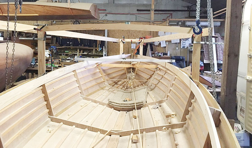 rekonstrukce lodi, dřevěná konstrukce lodi, žebrování