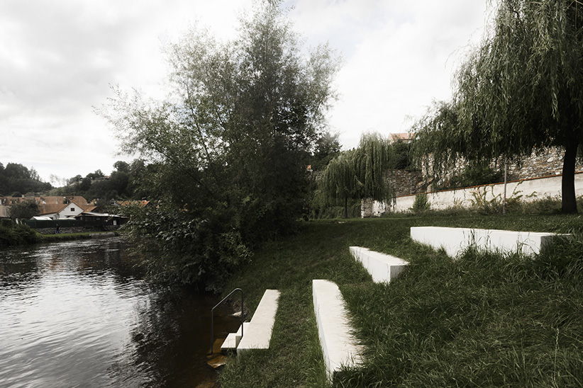 český krumlov, schody do vody, městské koupaliště, Projekt Relaxační zóna pod Jižními terasami